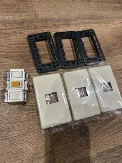 片切 ほたるスイッチ　3セット プレート フルカラー色　神保 マークスイッチ