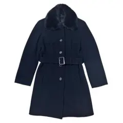 エフデ　ef-de ウールコートブラック　ファー