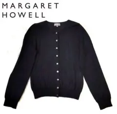 【Margaret Howell】ウールカーディガン シルク カシミヤ混 黒