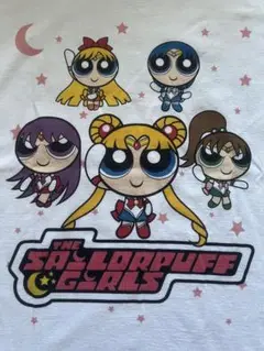 00s パワーパフガールズ セーラームーン コラボ tシャツ 両面プリント L
