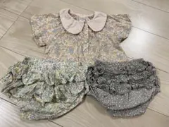 花柄襟付きブラウス　トップス　ふりふりブルマ２点　リバティ