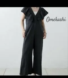 オメカシ　omekashi 38 黒 フリル袖 オールインワン