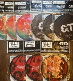 コカコーラ×エンティーム　&TEAM カラビナ付き折りたたみうちわ　全3種　9枚