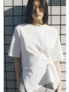 新品同様　ZARA アシメトリーTシャツ ホワイト