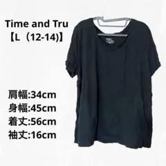 Time and Tru 【L】　Tシャツ Vネック コットン シンプル