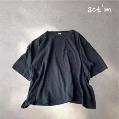 651＊アクトム【L】Tシャツ　半袖　ブラック　オーバーサイズ　ゆったり　着心地