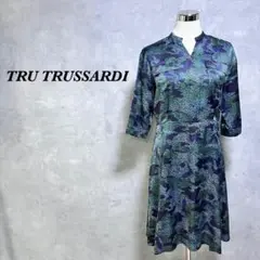 【極美品】TRU TRUSSARDI ワンピース レオパード 迷彩 L 4198