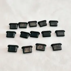 Type-Cポート防塵保護カバー キャップ14個 シリコンタイプ 黒 USB