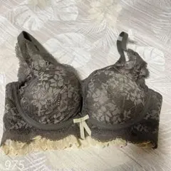 38/85 85A/85B/85C グレー レース ブラジャー リボン付き　補正