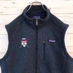《極上品》パタゴニア patagonia☆ベスト M 刺繍ロゴ ブルー