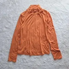 エヴェックスバイクリッツィア Tシャツ 長袖オレンジ ボトルネック 40 伸縮性
