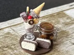 ［パフェ＆クッキーサンドセット③］ミニチュアスイーツ　フェイクスイーツ