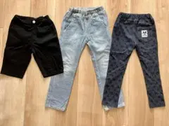男の子 女の子 120cm 3点セットミッキー柄 半ズボン 長ズボン