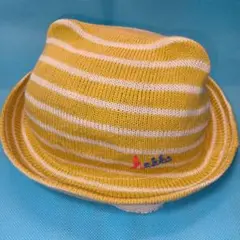 【hakka】 ストライプデザイン フラットブリムハット S
