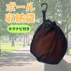 ボール収納ネット バック フック付き メッシュ スポーツ バスケ サッカー 黒