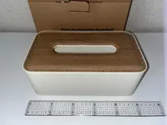 ティッシュボックスケース PUレザー 木目調