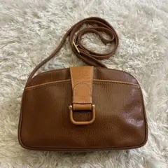 【美品】courreges レザーショルダーバッグ ブラウン