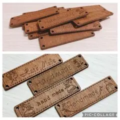 ウッドタグ　ハンドメイド　12個　ローズ柄　ドレス柄　木製