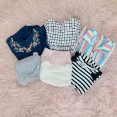 ベビー服セット ネイビー刺繍トップスとカーディガン