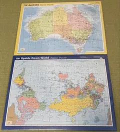 新品未開封⭐︎オーストラリア&さかさまの世界地図ジグソーパズル2点セット