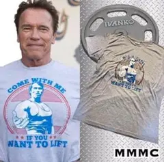 【Lサイズ】シュワちゃん Tシャツ グレー メンズ ウェア アーノルド 筋トレ