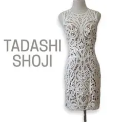 タダシショージ、網目柄美ラインワンピース、サイズ4。TADASHISHOJI