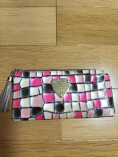 ATAO モザイク柄 長財布 ピンク〘ジャンク品〙