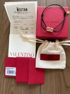 【新品未使用】VALENTINO◆Vロゴ シグネチャー ブレスレット クリスタル