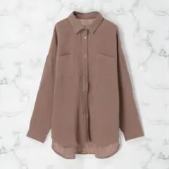 DURAS デュラス ガーゼリラックスシャツ ブラウン