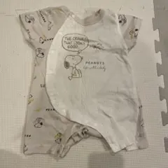 【美品】PEANUTS スヌーピー柄ロンパース 50〜60サイズ