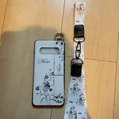 ギャラクシー スマホカバー ベルト お花