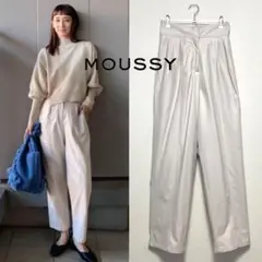 MOUSSY マウジー フェイクレザーハイウエストパンツ ホワイト サイズ1