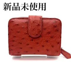 【新品未使用】オーストリッチ 小銭入れ付 カードケース ブラウン
