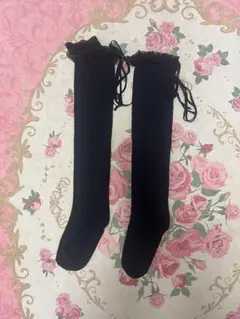 モワメームモワティエ 十字オリジナルレースオーバーニー Cross Arch Lace Ribbon Overknee Socks | Moi-même-Moitié
