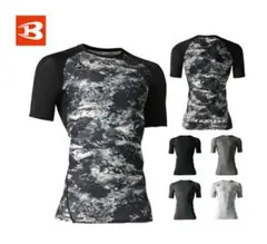 Burtle クールコンプレッション Tシャツ ブラック×ホワイト