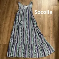 【socolla】ノースリーブ ロングワンピース