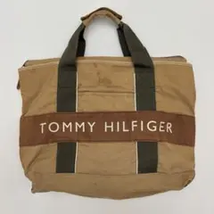 TOMMY HILFIGER ロゴトートバッグ ブラウン系