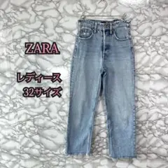 【640】ザラ ZARA レディース ハイウエストデニム ダメージ サイズ32