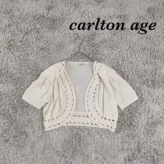 carlton age (M) 半袖 ボレロ カーディガン 日本製 綿混 羽織り