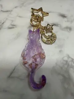★紫さん★レジン　ハンドメイド　ねこ　ネコ