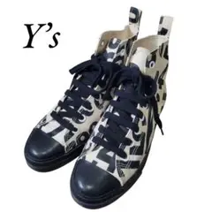 希少☆ヨウジヤマモト キャンバス ハイカット スニーカー ベージュ 22.5cm