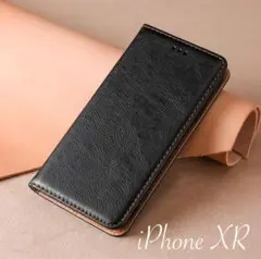iphoneXR ケース 手帳型 ブラック 黒 アイフォーンXR ケース