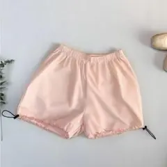 バレエ　ウォームアップショートパンツ　ピンク　裾ドロスト　サウナパンツM