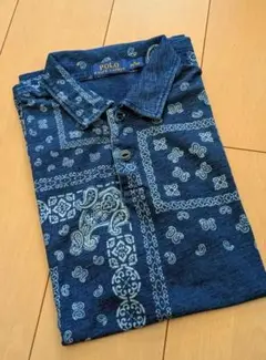 RALPH LAUREN ラルフローレン ポロシャツ インディゴ　バンダナ