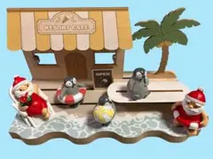 【ナチュラルキッチン】サンタの夏休み 木製スタンドボード　ペンギン3個セット