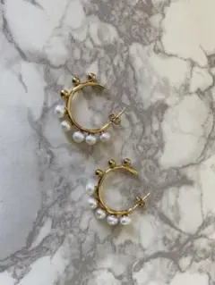 トゥモローランド購入未使用 パールフープピアス