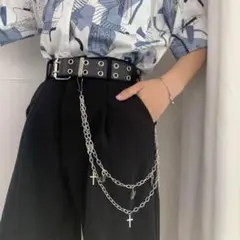 日常をおしゃれにするベルトと蝶々・クロスのチェーン スカートやパンツの上からok