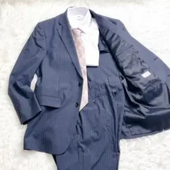 ✨BIGサイズ✨　シンシフクノコナカ　スーツ　セットアップ　ストライプ　ブルー