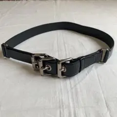 vintage italy製 miu miu エナメル レザー 3連 ベルト