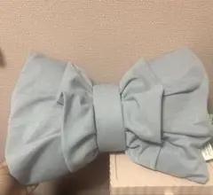 スリーピー 水色 リボン クッション